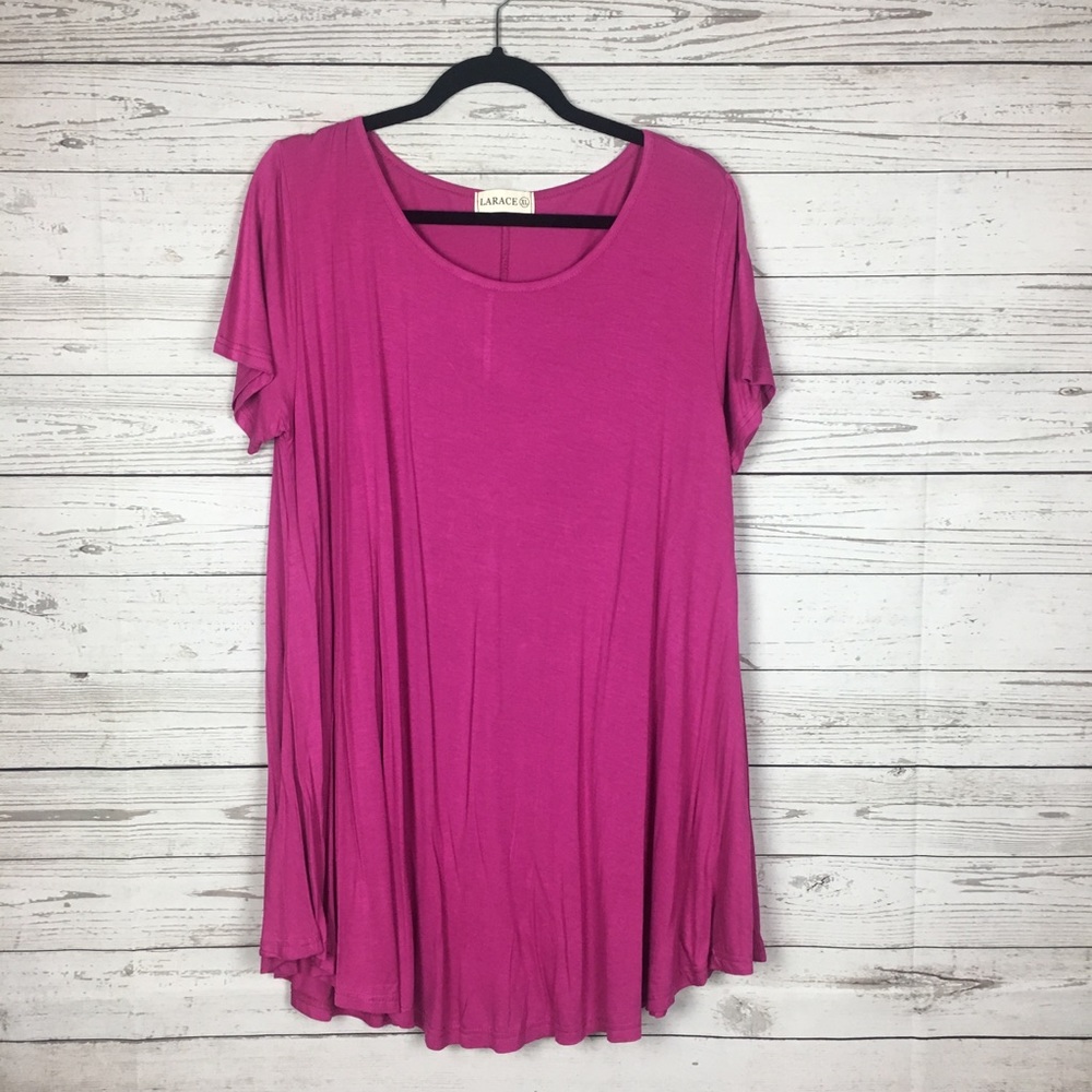 NWOT Larace SS Swing Tunic Fuchsia Pink Size XL